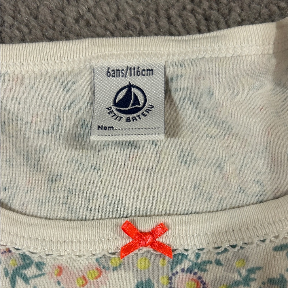 Petit Bateau White Pink Dot Short Pyjama with Pink Trim and Floral Nightgown - Picture 3 of 6